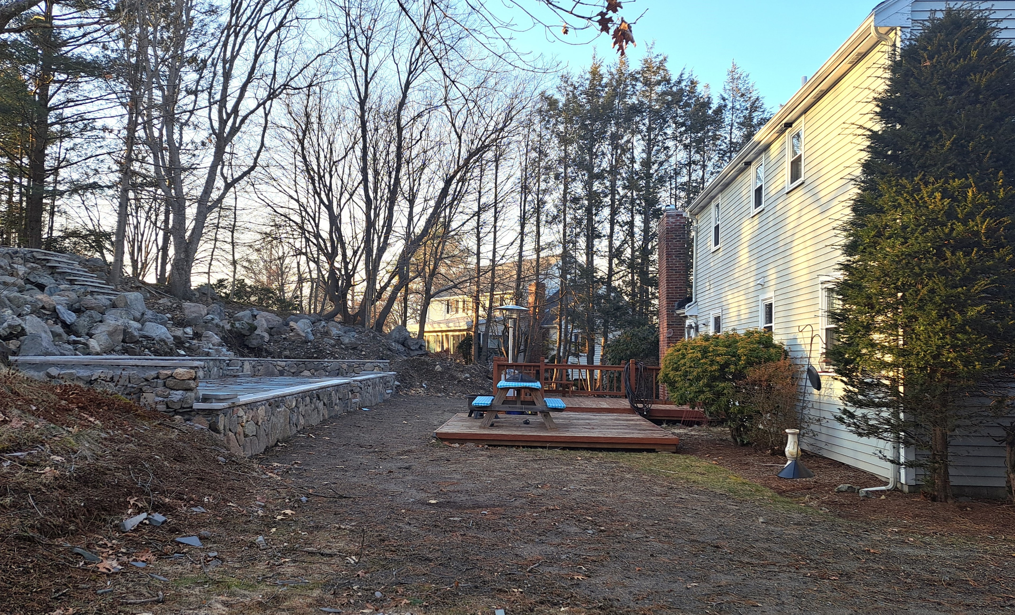 Colonial Home, Lexington — before renovation, rear yard