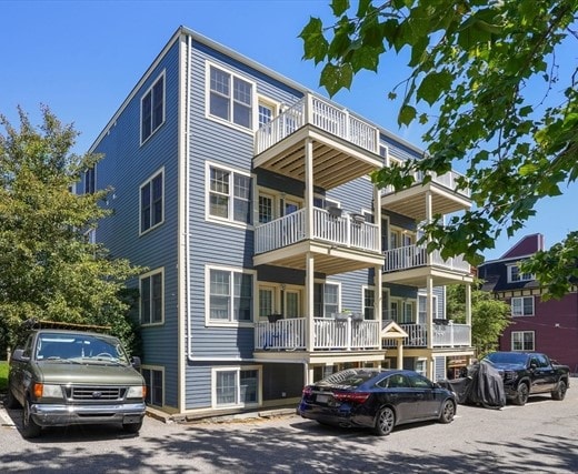 Rear exterior with balconies