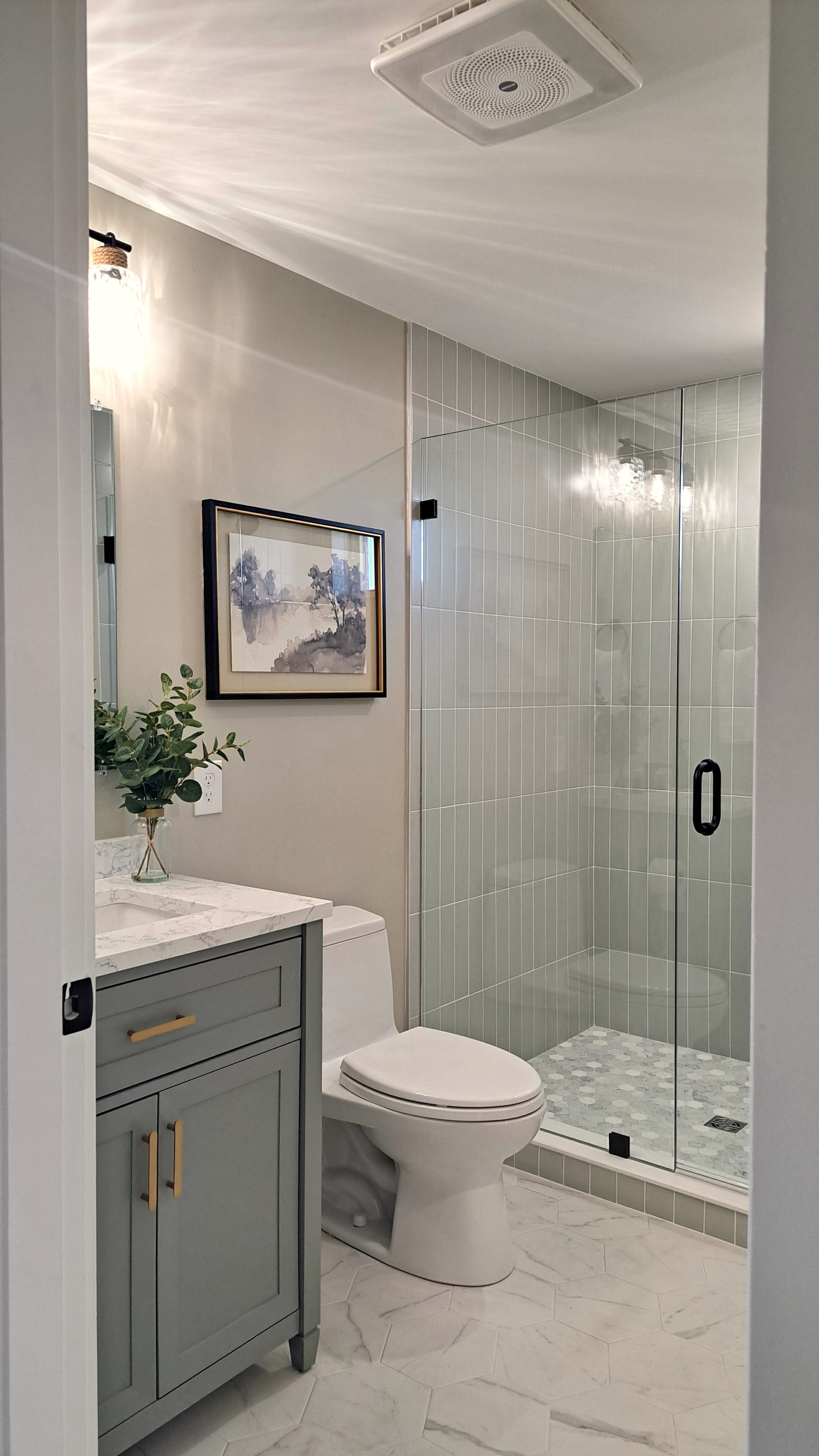 Bathroom with glass shower